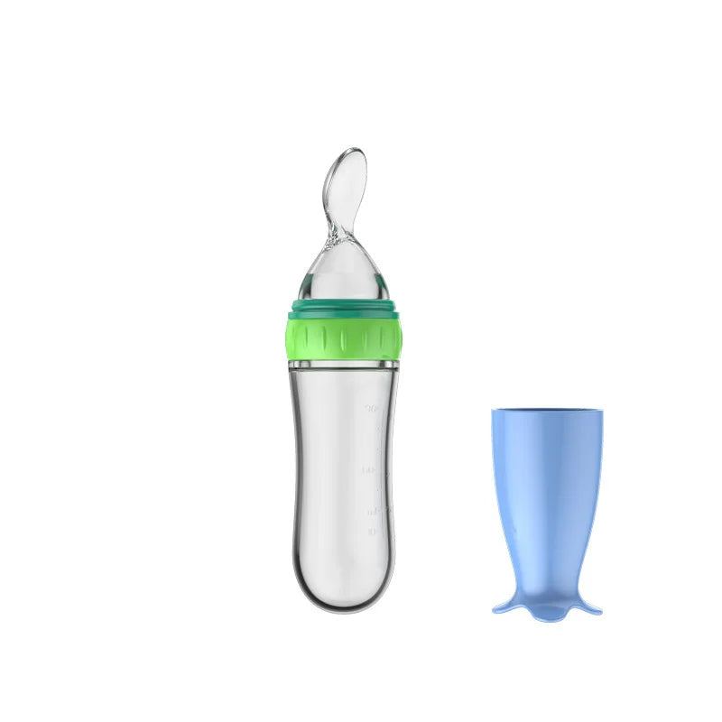 Softuru Baby Feeding Bottle – Silicone Spoon Milk & Cereal Feeder