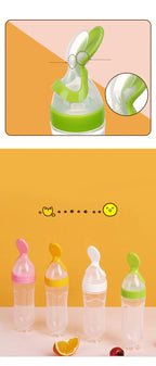 Softuru Baby Feeding Bottle – Silicone Spoon Milk & Cereal Feeder