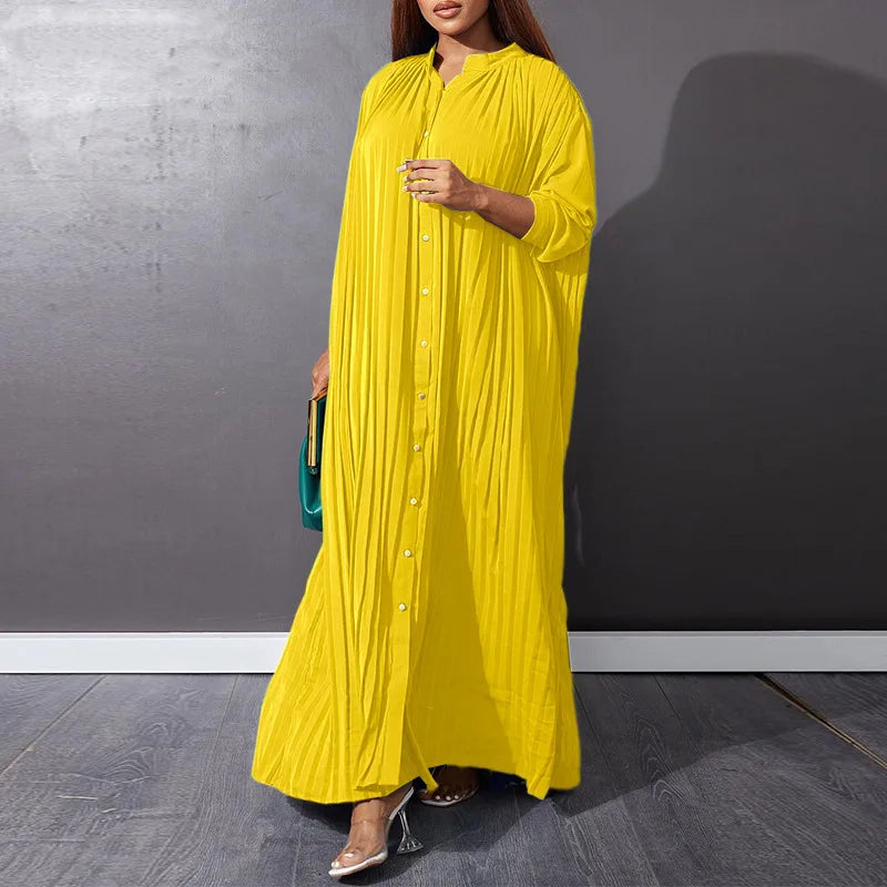 Plus Size Maxi Shirt Dress | Elegant Long Sleeve Dress for Women | Casual & Party