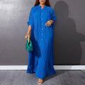 Plus Size Maxi Shirt Dress | Elegant Long Sleeve Dress for Women | Casual & Party