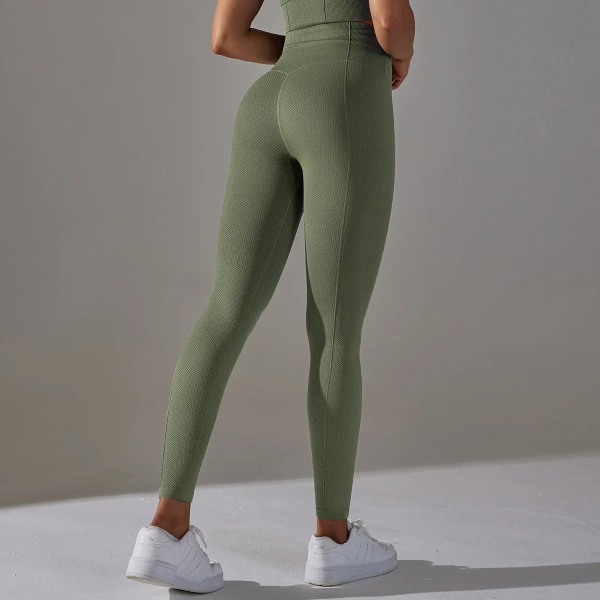 Seamless High-Waist Yoga Leggings for Women – Dot Tummy Control, Non-See-Through Gym Fitness Pants
