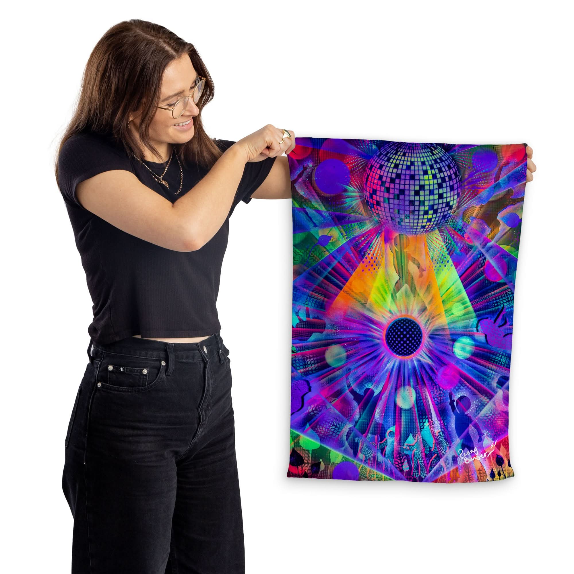 Penny Banger - Colourful Disco - Lightweight, Microfibre Tea Towel