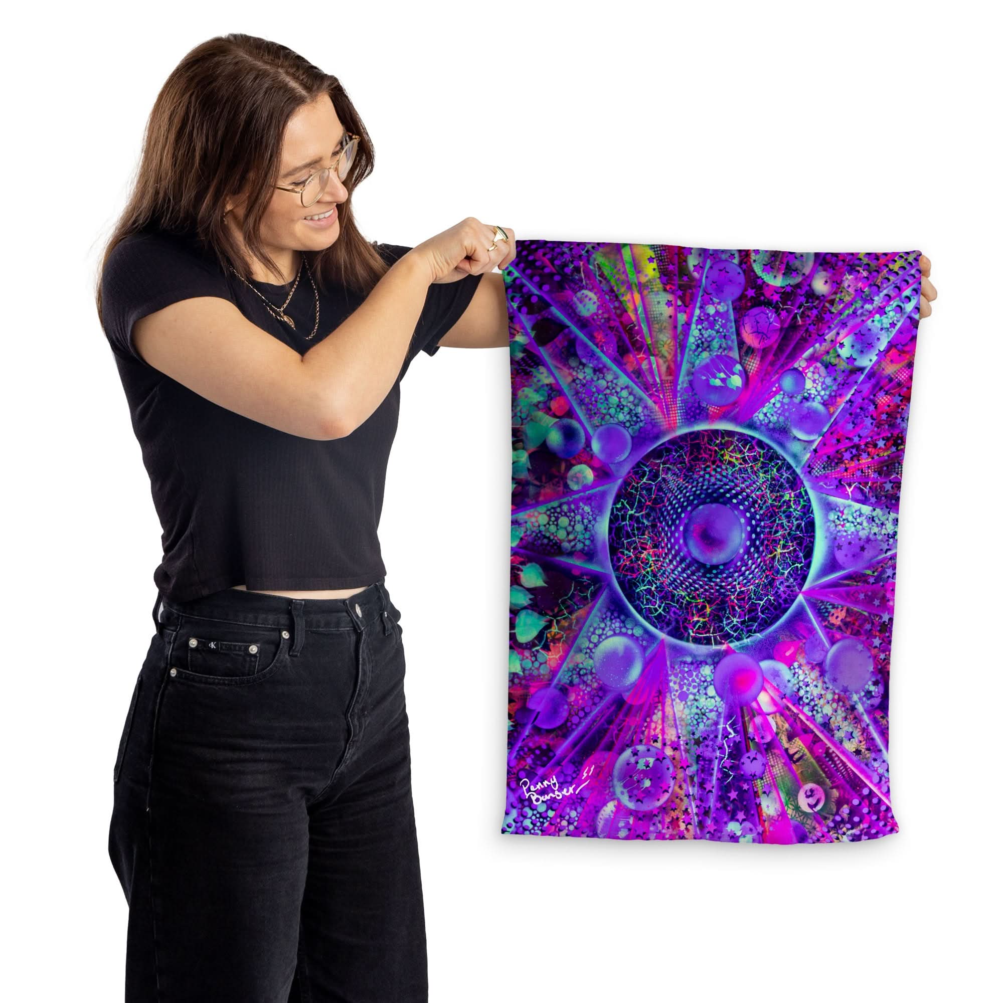 Penny Banger - Trippy Star Towel - Lightweight, Microfibre Tea Towel