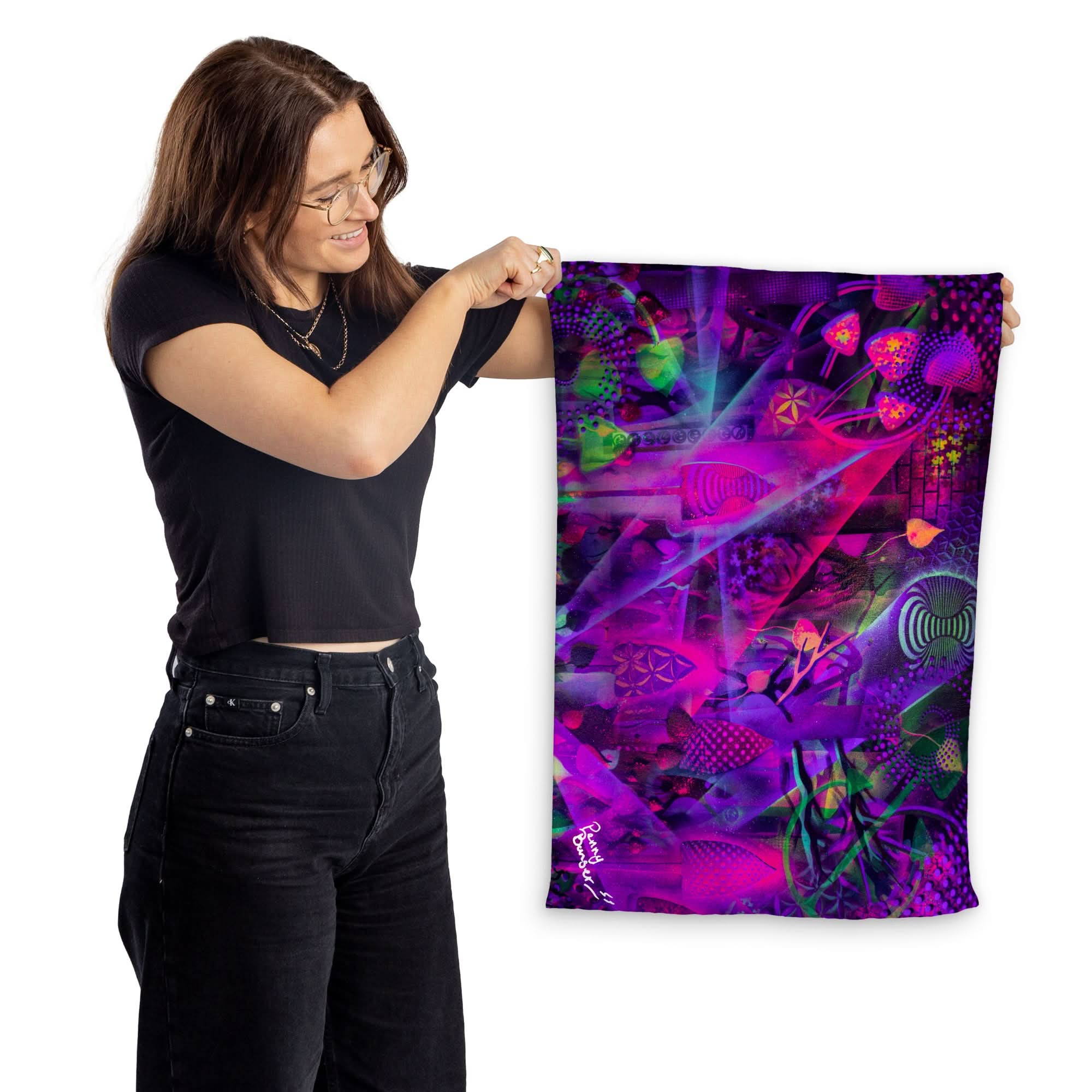 Penny Banger - Trippy Mushrooms - Lightweight, Microfibre Tea Towel