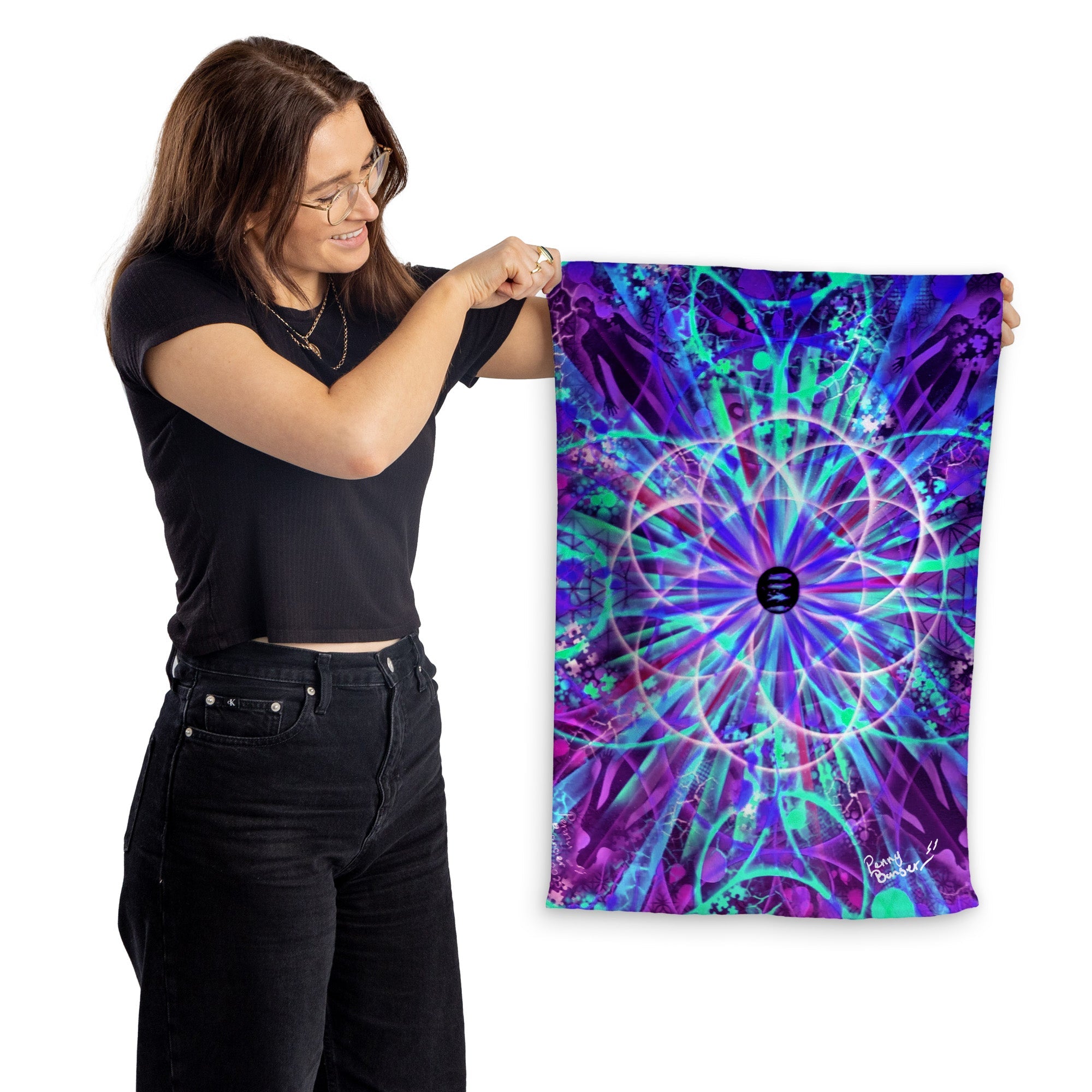 Penny Banger - Trippy Spirograph - Lightweight, Microfibre Tea Towel