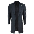 Men's 3/4 Long Overcoat Jacket Herringbone Tweed Coat Peaky Blinders