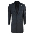 Men's 3/4 Long Overcoat Jacket Herringbone Tweed Coat Peaky Blinders