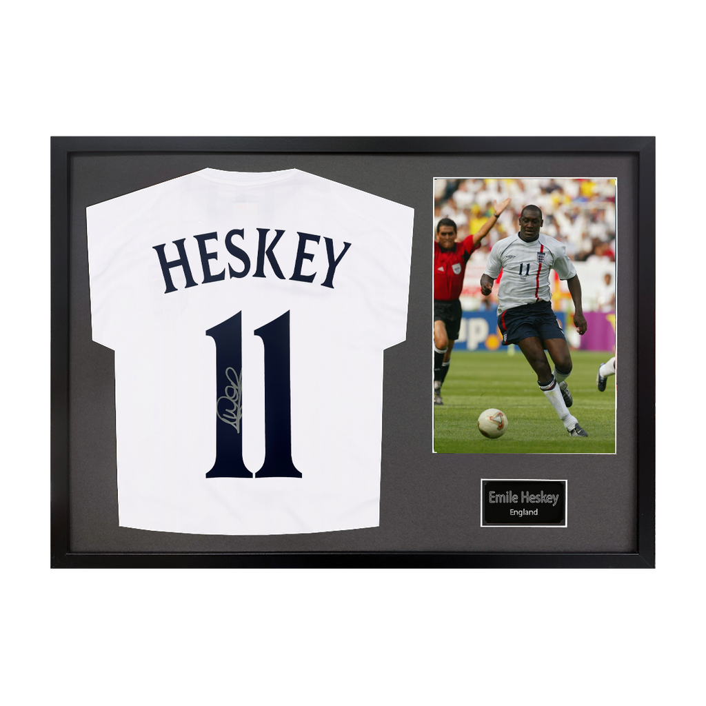 Emile Heskey Signed England Shirt Classic Frame