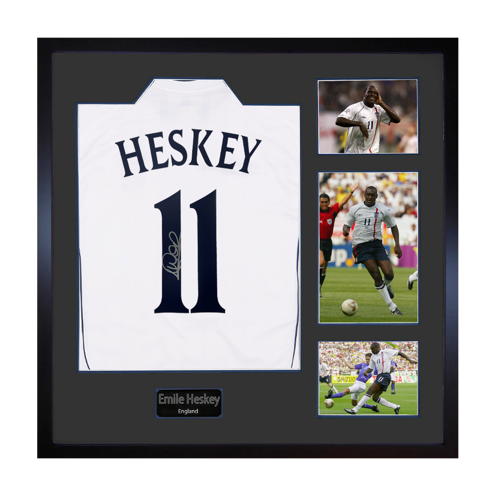 Emile Heskey Signed England Shirt Elite Frame