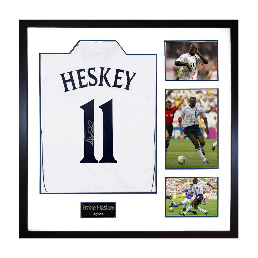 Emile Heskey Signed England Shirt Elite Frame