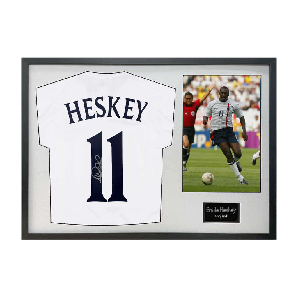 Emile Heskey Signed England Shirt Classic Frame