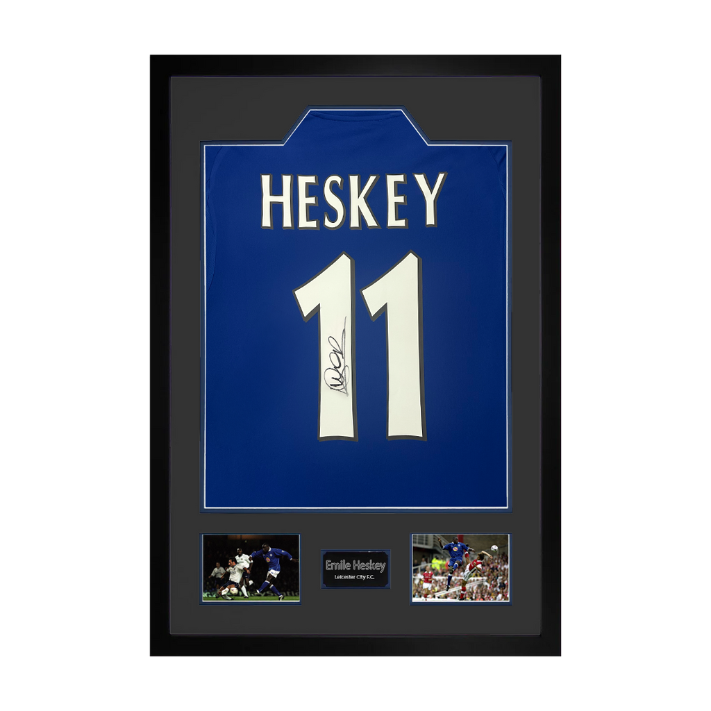 Emile Heskey Signed Leicester City Shirt Premium Frame
