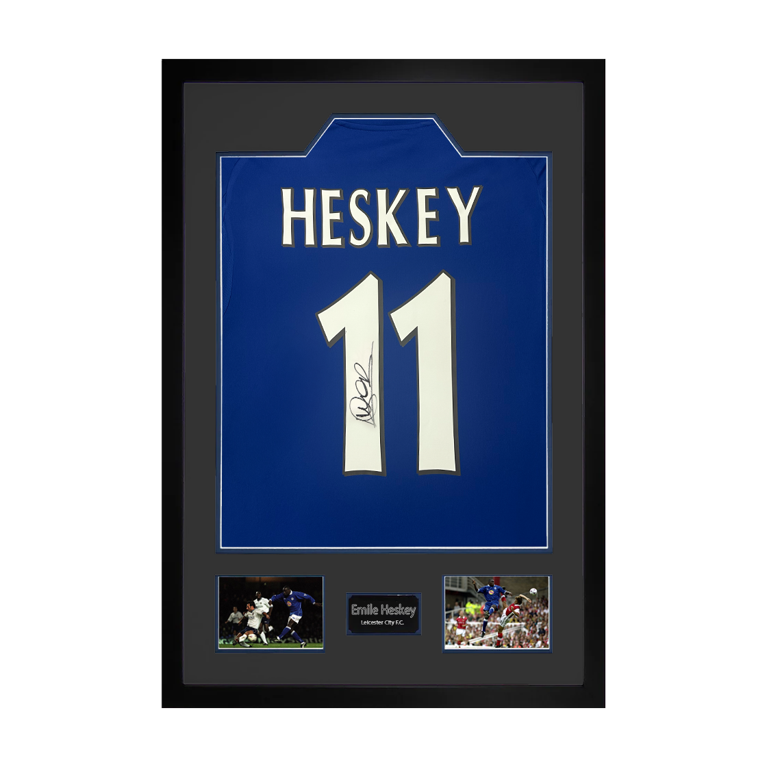 Emile Heskey Signed Leicester City Shirt Premium Frame