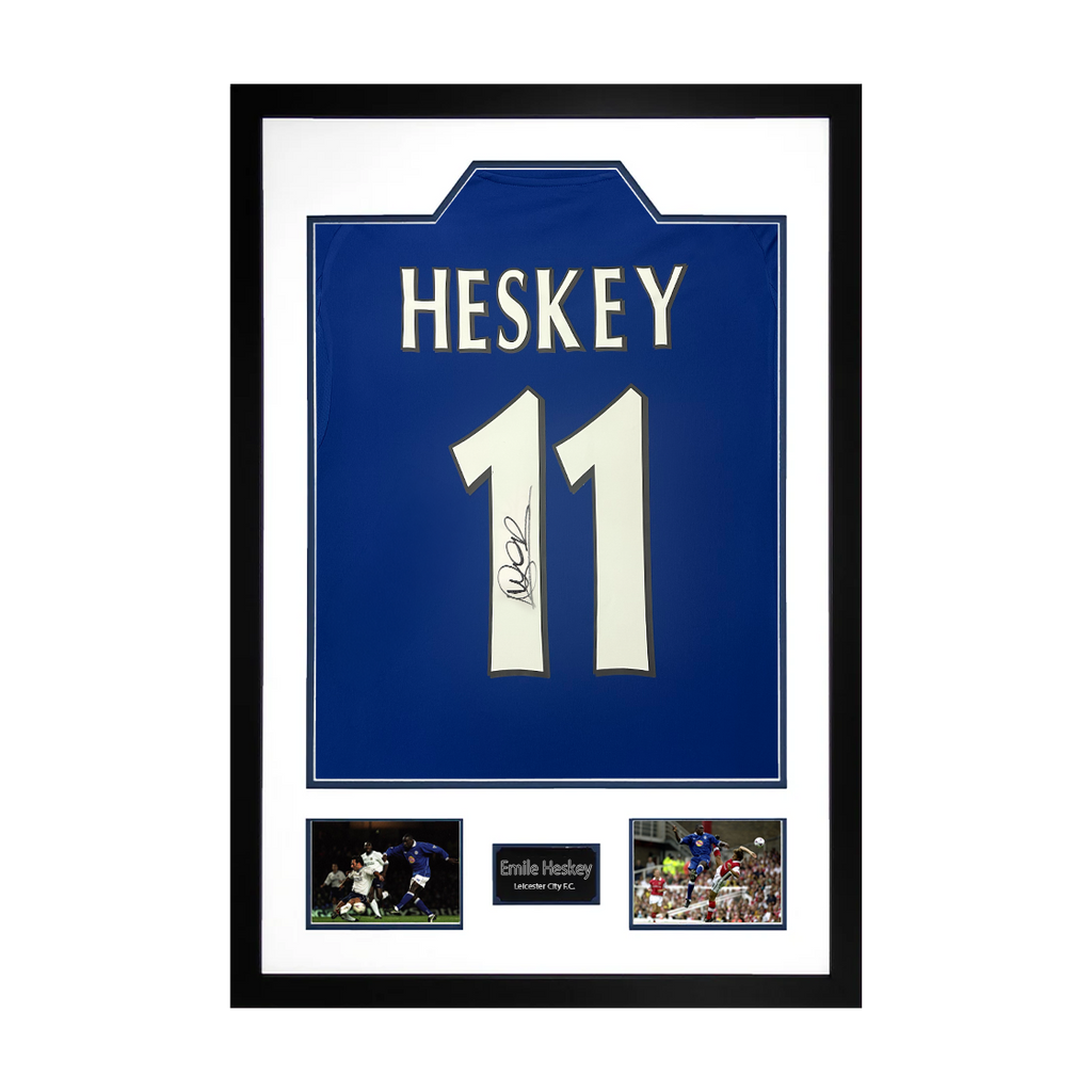 Emile Heskey Signed Leicester City Shirt Premium Frame