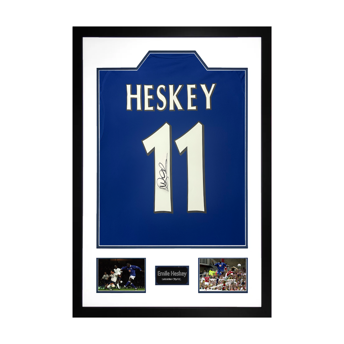 Emile Heskey Signed Leicester City Shirt Premium Frame