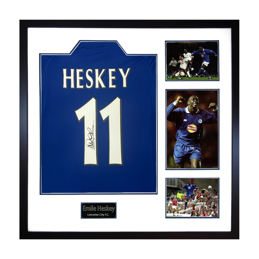 Emile Heskey Signed Leicester City Shirt Elite Frame