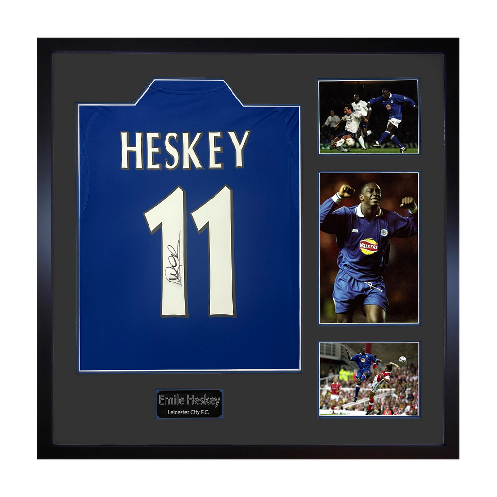 Emile Heskey Signed Leicester City Shirt Elite Frame
