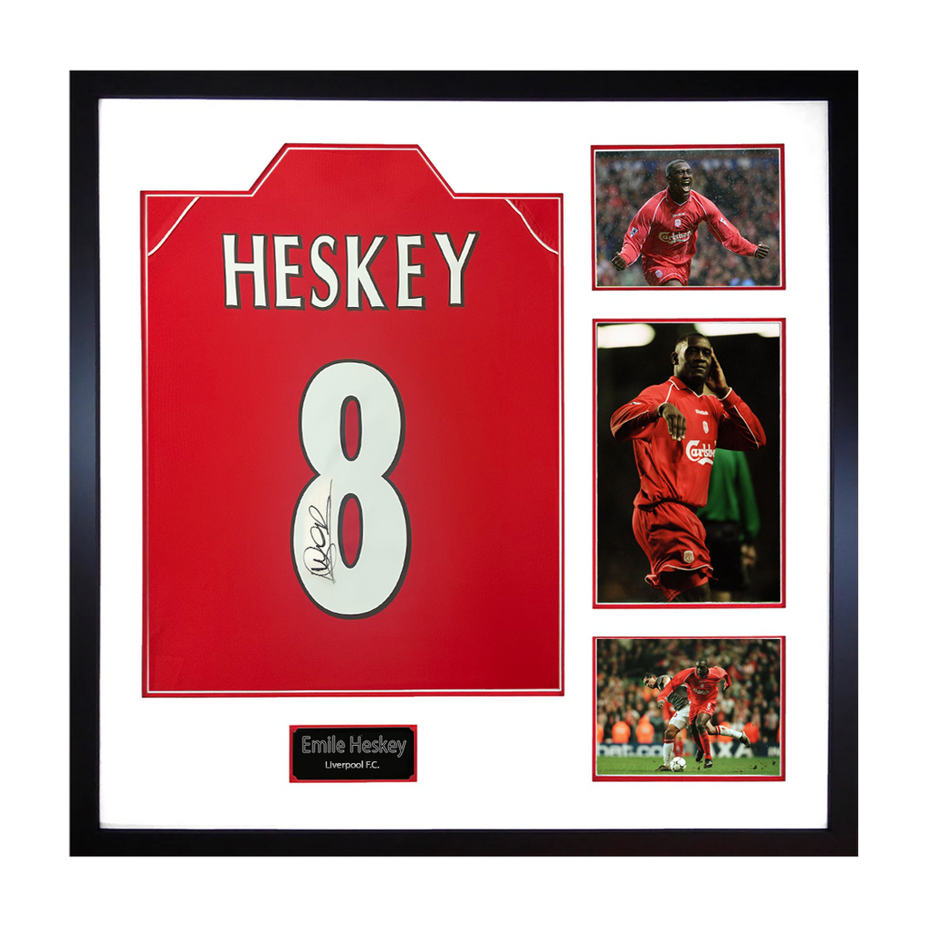 Emile Heskey Signed Liverpool Shirt Elite Frame