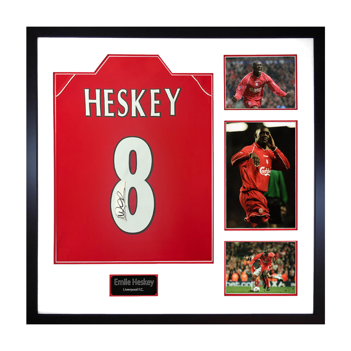 Emile Heskey Signed Liverpool Shirt Elite Frame