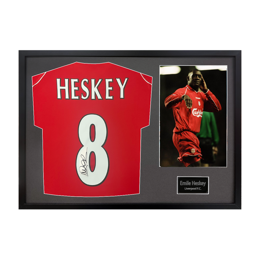 Emile Heskey Signed Liverpool Shirt Classic Frame