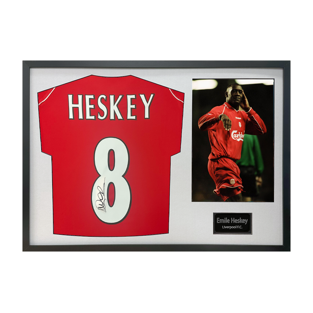 Emile Heskey Signed Liverpool Shirt Classic Frame