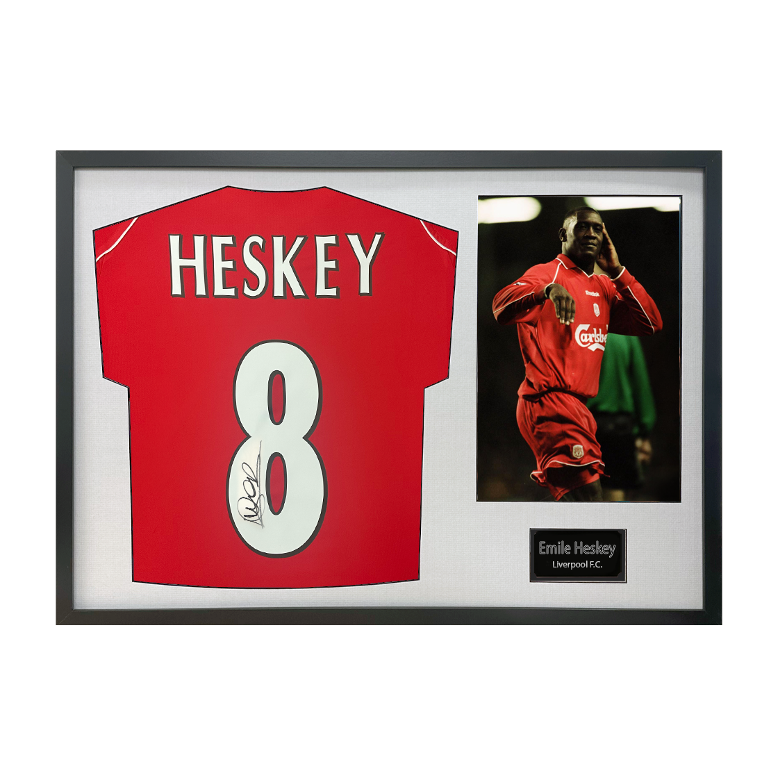 Emile Heskey Signed Liverpool Shirt Classic Frame