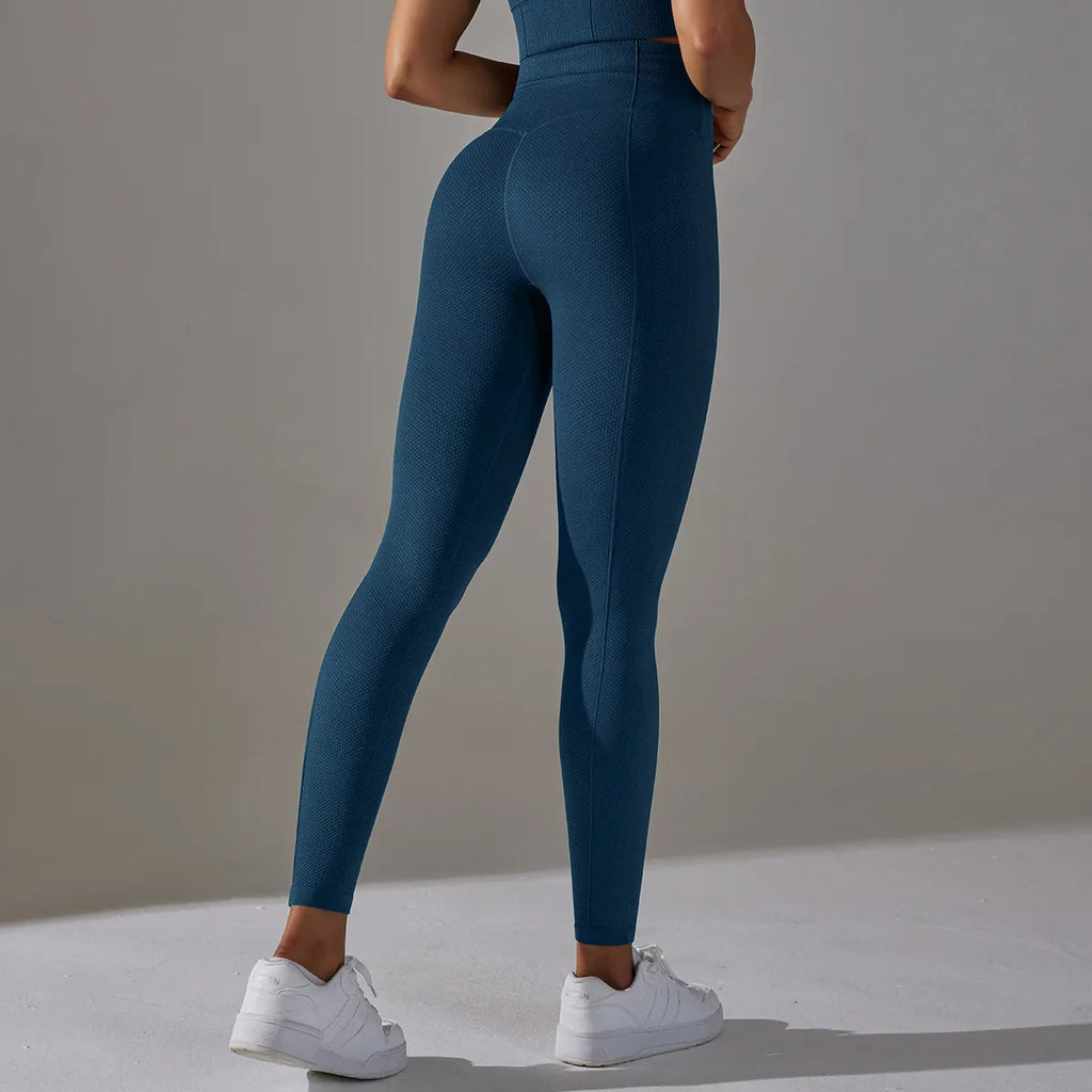 Seamless High-Waist Yoga Leggings for Women – Dot Tummy Control, Non-See-Through Gym Fitness Pants