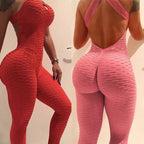 Sexy Women's Soft Tracksuit Yoga jumpsuit Pants High Waist Gym Play bubble bodysuit cross back fitness pants yoga leggings