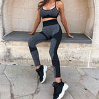 2 Piece Set Seamless Gym Wear Leggings for Women with Breathable Yoga Bra - High Quality Activewear