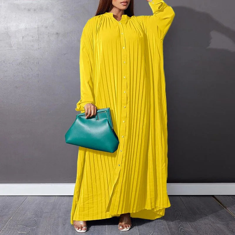 Plus Size Maxi Shirt Dress | Elegant Long Sleeve Dress for Women | Casual & Party