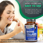 Marine Collagen Capsules Types 1 & 3 with Hyaluronic Acid & Vitamin C | 60 Capsules | 1-Month Supply | UK Made