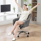 HOMCOM Velvet-Feel Office Chair - Grey