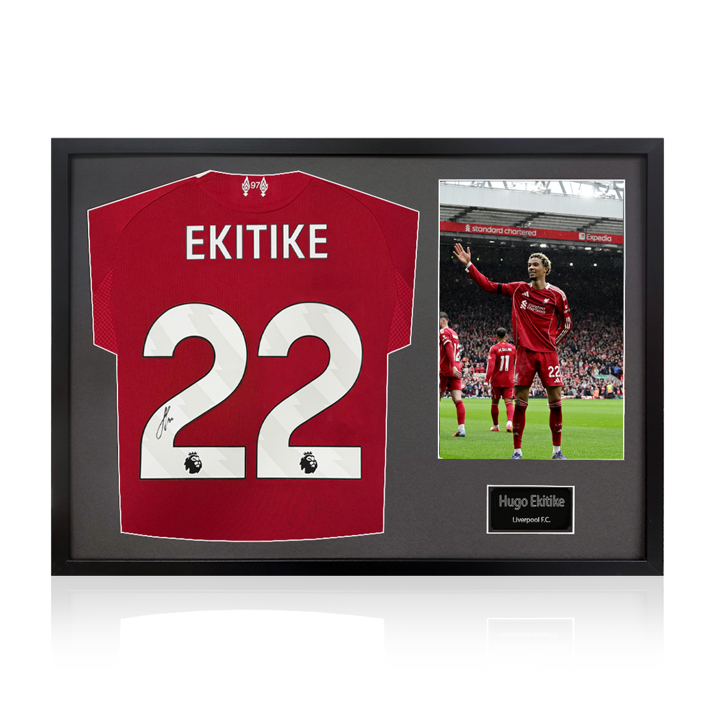 Hugo Ekitike Signed Liverpool Shirt Classic Frame (ACG Cert)