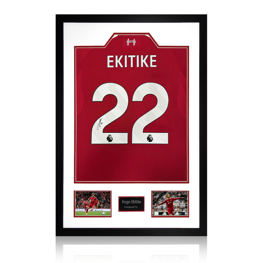 Hugo Ekitike Signed Liverpool Shirt Premium Frame (ACG Cert)
