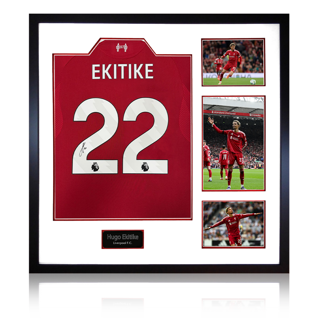 Hugo Ekitike Signed Liverpool Shirt Elite Frame (ACG Cert)