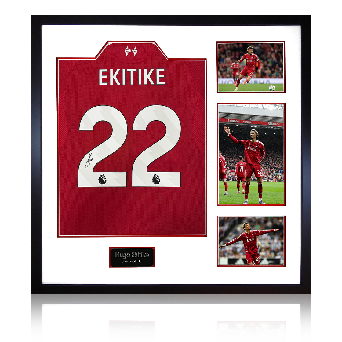 Hugo Ekitike Signed Liverpool Shirt Elite Frame (ACG Cert)