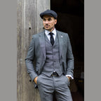 AK-10 - Men's Classic 3 Piece Suit Prince Of Wales Check Wedding