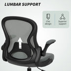 Vinsetto Drafting Chair, Ergonomic Tall Office Chair with Flip-up Armrests, Mesh Back, Lumbar Support, Adjustable Height and Foot Ring, Swivel Wheels, for Standing Desk, Charcoal Grey