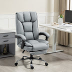 HOMCOM 155° Reclining Faux Leather Swivel Office Chair -Black