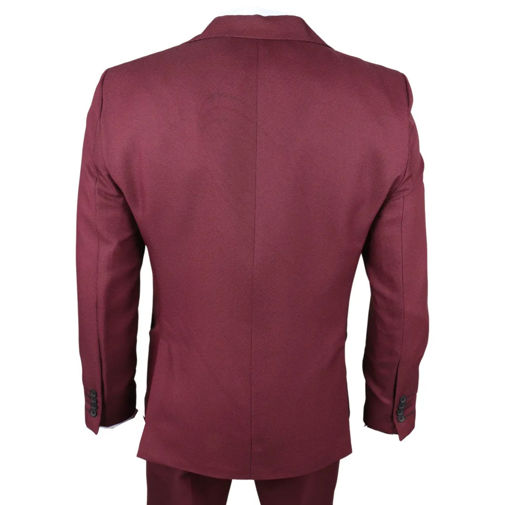 IM09 - Men's 3 Piece Burgundy Classic Suit