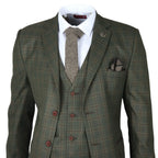 IM12 - Men's 3 Piece Green Check Suit