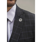 IM3 - Men's Black Checked Tailored Fit Suit