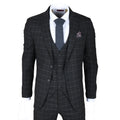 IM3 - Men's Black Checked Tailored Fit Suit