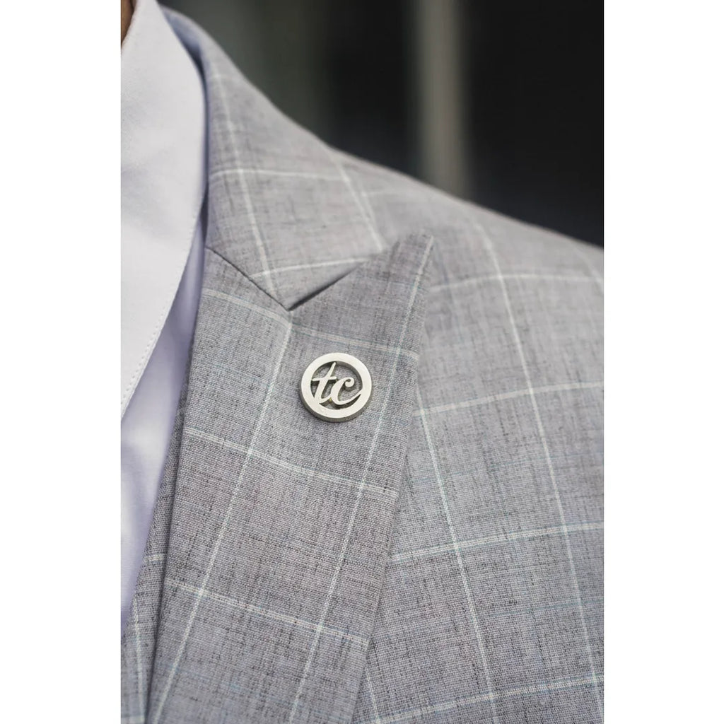 IM3 - Men's Grey Checked Tailored Fit Suit