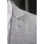 IM3 - Men's Grey Checked Tailored Fit Suit