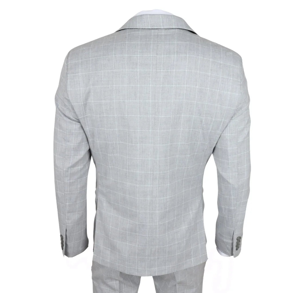 IM3 - Men's Grey Checked Tailored Fit Suit