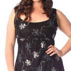 ROCKTHOSECURVES SMOCK DRESS WITH METALLIC LACE EMBROIDERY