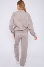 Oversized Bomber Style Fleece Zipper Co-ord