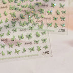 Hello Claws | Crystal Green Butterfly 5D Embossed Pattern Design Nail Deco Sticker