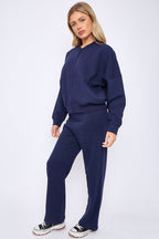 Oversized Bomber Style Fleece Zipper Co-ord